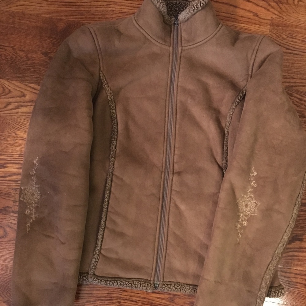 Brown LL bean fur  jacket